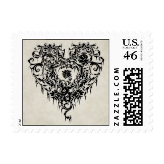 Dark Lacy Heart Postage Stamps stamp