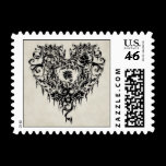 Dark Lacy Heart Postage Stamps