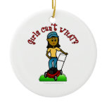 Dark Lawn Care Girl Christmas Ornaments