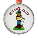 Dark Lawn Care Girl Christmas Ornaments
