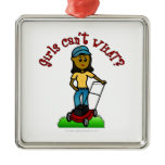 Dark Lawn Care Girl Christmas Ornaments