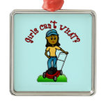 Dark Lawn Care Girl Christmas Tree Ornaments