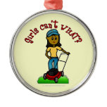 Dark Lawn Care Girl Ornament