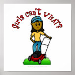 Dark Lawn Care Girl Print