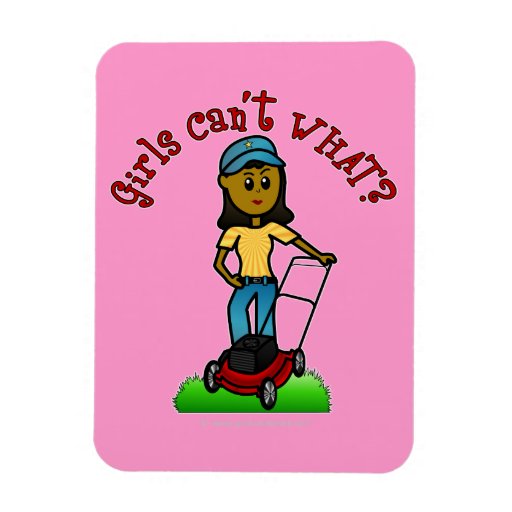 Dark Lawn Care Girl Rectangular Magnet