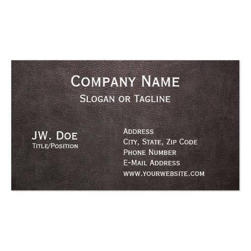 Dark Leather Background Customizable Business Card Templates (back side)