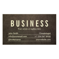 Dark Leather Climatologist Business Card