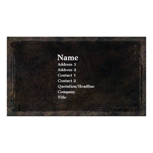 Dark Leather Gothic Business Card (front side)