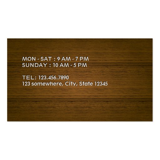 Dark Leather Lounge Bar Business Loyalty Card Business Card Template (back side)