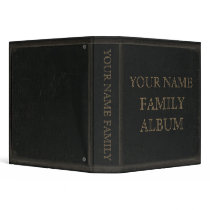 Dark Leather Print Family Album Vinyl Binder