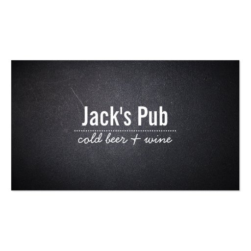 Dark Leather Texture Beer Bar/Pub Business Card (front side)