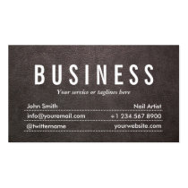 Dark Leather Texture Nail Art Business Card