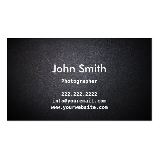 Dark Leather Texture Photographer Business Card (back side)