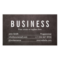 Dark Leather Texture Programmer Business Card
