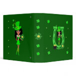 Dark Leprechaun Girl Vinyl Binder