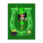 Dark Leprechaun Girl Postcard
