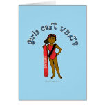 Dark Life Guard Girl Greeting Card
