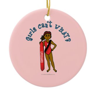 Dark Life Guard Girl Christmas Tree Ornament