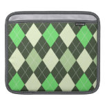 Dark & Light Green Argyle Pattern Sleeves For iPads