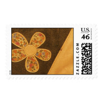 Dark light orange Flower postage