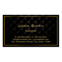 Dark Luxury Gold Border Economist Business Card