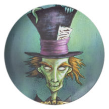 Dark Mad Hatter from Alice in Wonderland Dinner Plates