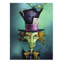 Dark Mad Hatter from Alice in Wonderland Post Card