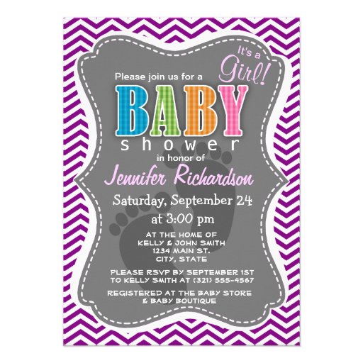 Dark Magenta Chevron Personalized Announcement