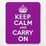 Dark Magenta Keep Calm and Carry On Mousepad