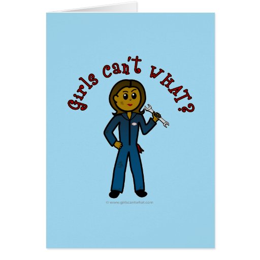 Dark Mechanic Girl Greeting Card