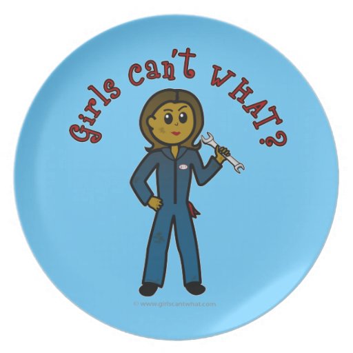 Dark Mechanic Girl Party Plates