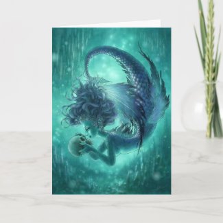 Dark Mermaid Greeting Card - Secret Kisses card