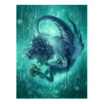 Dark Mermaid Postcard - Secret Kisses