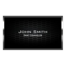 Dark Metal Cells Debt Counselor Business Card