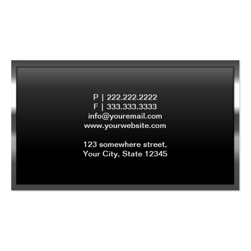 Dark Metal Cells Video Editor Business Card (back side)