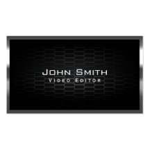 Dark Metal Cells Video Editor Business Card