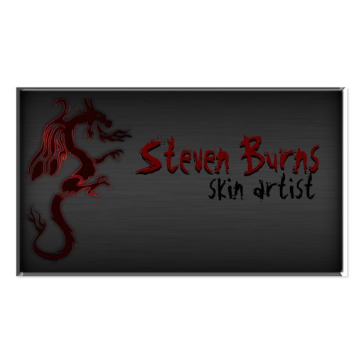 Dark Metal Dragon Business Card Template (front side)