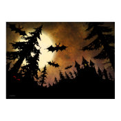 Dark moonlit castle poster