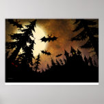 Dark moonlit castle poster posters