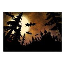 Dark moonlit castle poster
