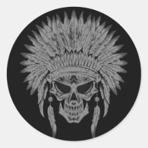 Dark Native Skull Stickers