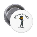 Dark Navy Girl USA Pinback Button