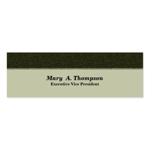 Dark Olive Green Texture Business Card (front side)