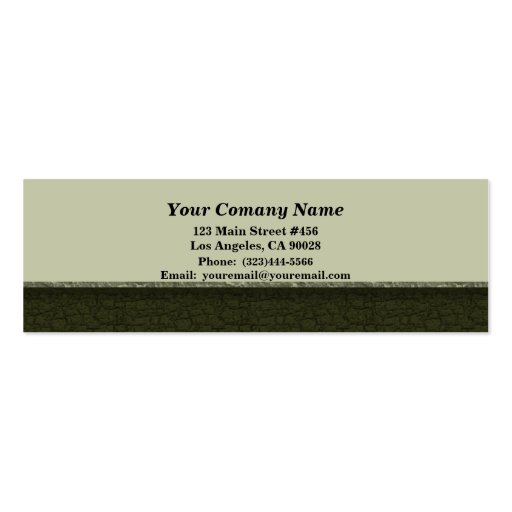 Dark Olive Green Texture Business Card (back side)