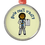 Dark Optometrist Girl Christmas Ornament