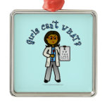 Dark Optometrist Girl Christmas Tree Ornament