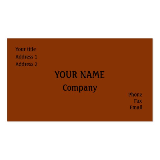 Dark orange business card template (front side)