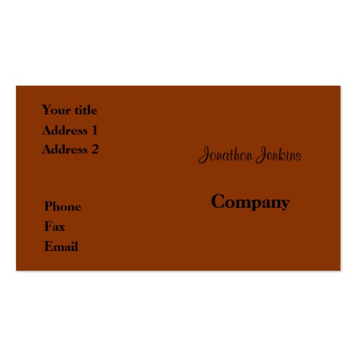 Dark orange business card templates (front side)