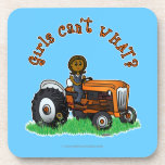 Dark Orange Farmer Girl Beverage Coasters