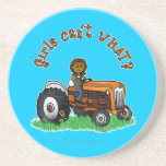 Dark Orange Farmer Girl Coaster